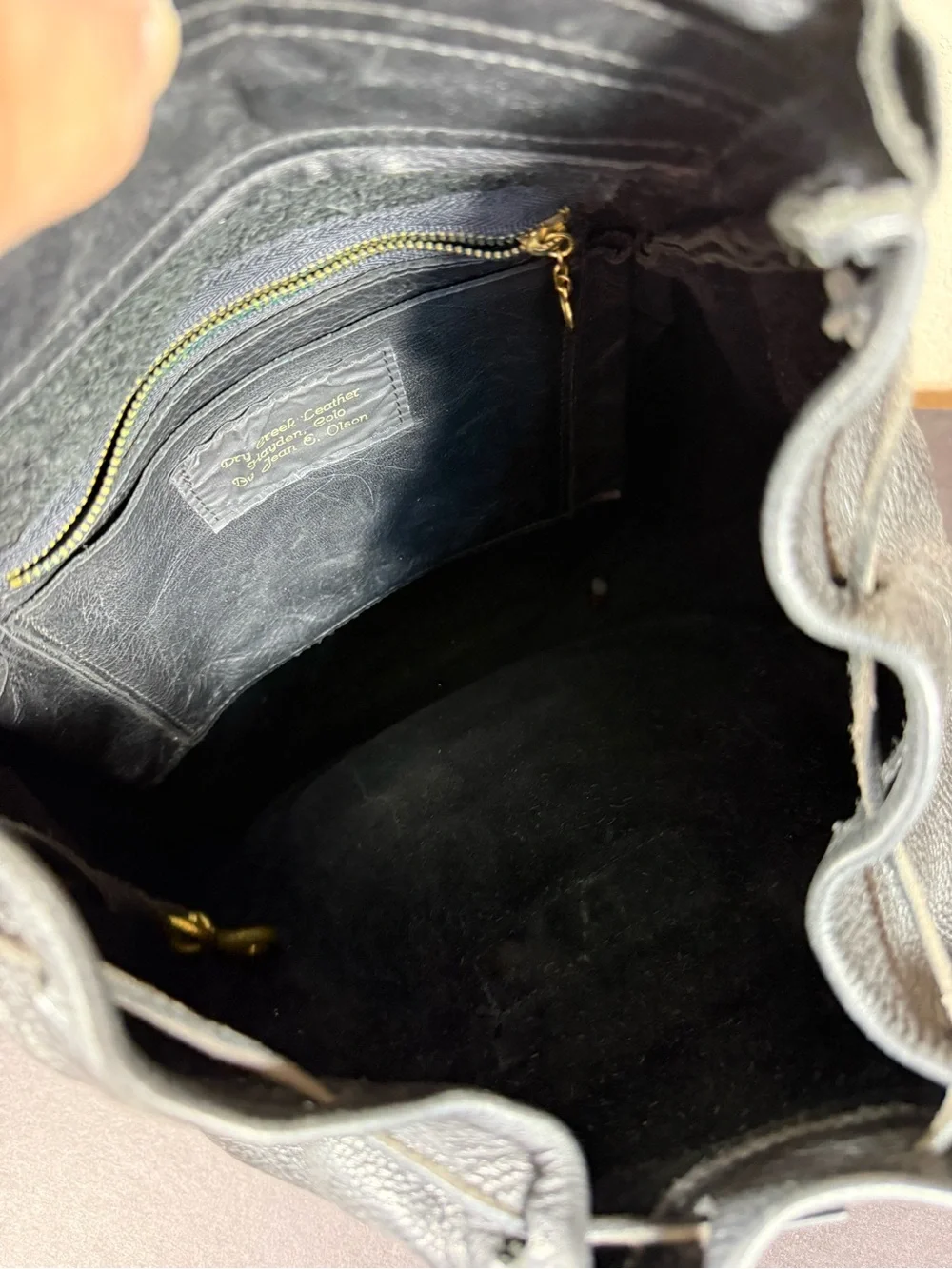 Classic Black Leather Backpack